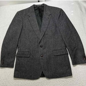 Classic Robert Stock Men's 44 Long Tweed Pure Wool Herringbone Sport Coat 44L